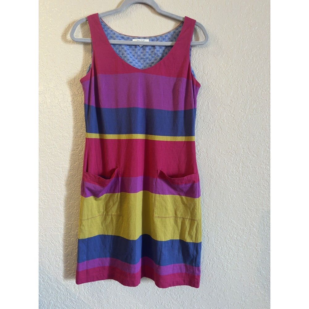White Stuff Women's Midi Dress UK 10 US‎ 8 Multicolored Stripes Viscose